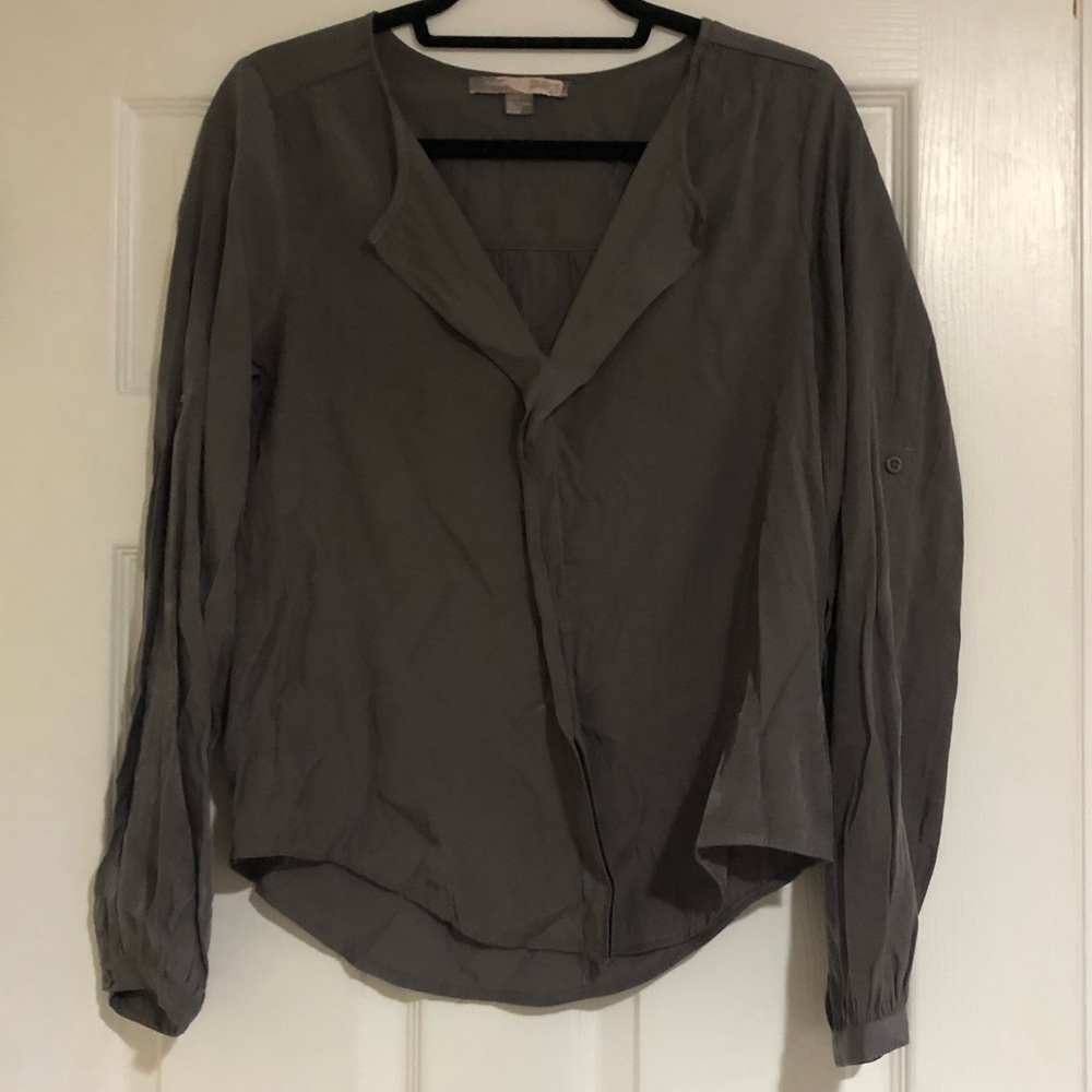 Long Sleeve Grey Blouse